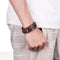 Wide Brown  Cuff Bracelet Leather Wristband Punk Snap Bracelet Wrap Bangle