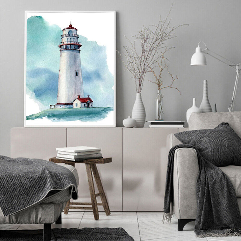 Lighthouse Kit Colouring Oil Canvas Pictures DIY Hand Painted Paint By Numbers