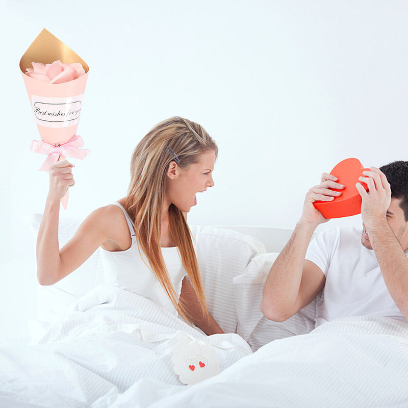 Soap Rose Flower Bouquet Artificial Rose Flower for Women Girl (Pink Rose) Newly