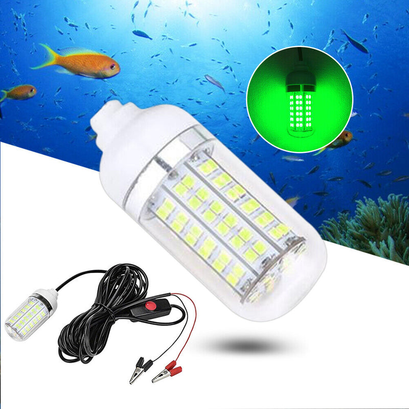 12V LED Fishing Trapping Lamp Underwater Fish Finder Attract Light (Green)