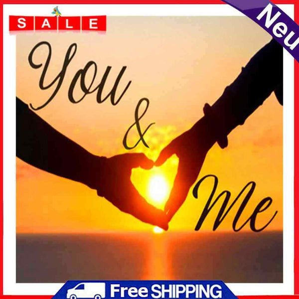 5D Diamond Painting Kit Sunset Love Hands Full Round Drill Rhinestone DIY Arts