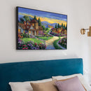 DIY Full Drill Round Diamond Painting Kit Suburban Garden Landscape Drawing Gift