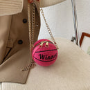 Casual Spherical Shoulder Top-handle Bag Female PU Plush Messenger Chain Clutch