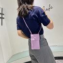 Candy Flower Women Shoulder Bags PU Crossbody Small Phone Pouch (Purple)
