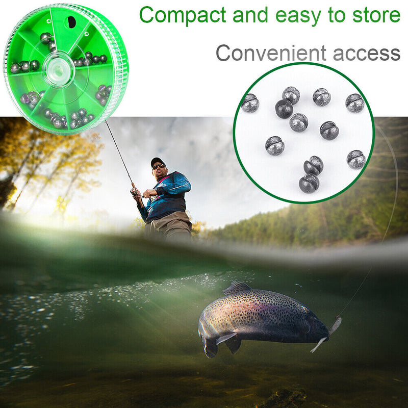 Metal Open Bite Plumpum Box Set Bare Fishing-clip Drop Biting Round Plumb B