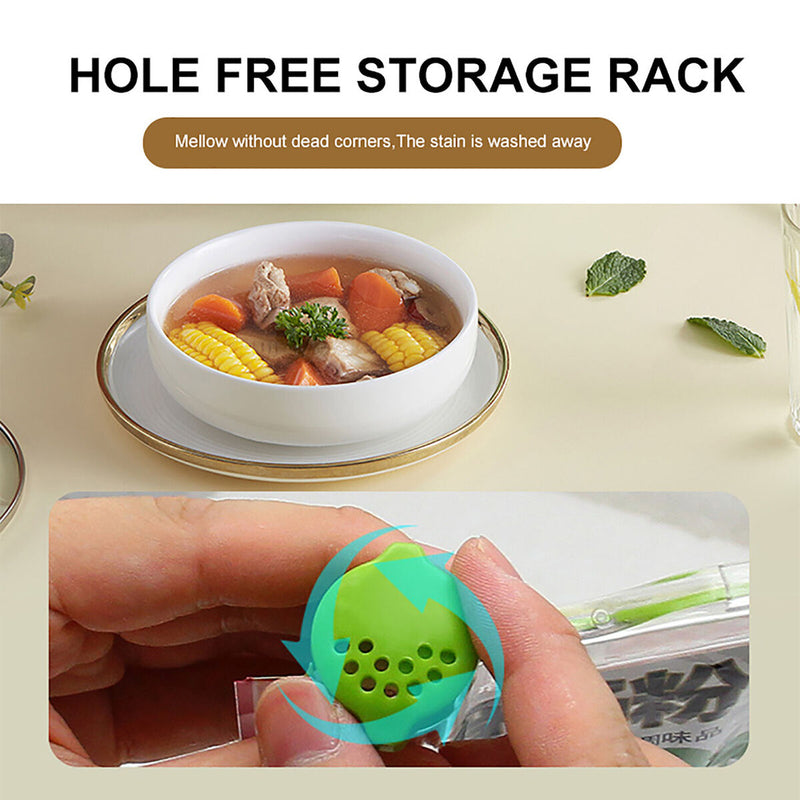 Seasoning Rack - Wall Mounted Multifunctional Seasoning Sealing Organizer C