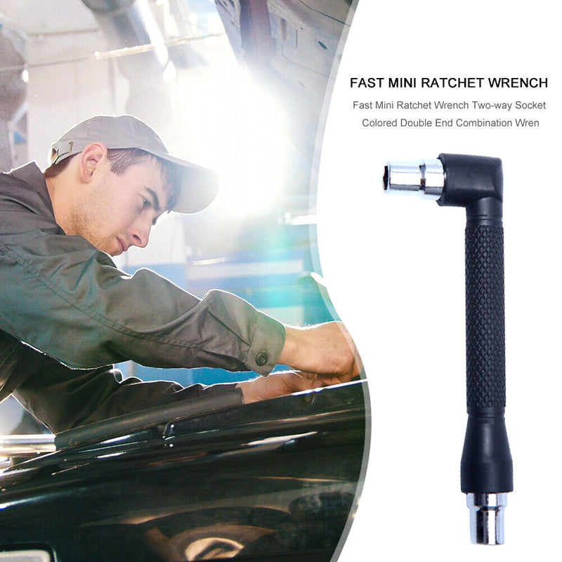 L-shaped Angle Two End Magnetic Steel Socket Wrench 1/4 Screwdriver Bit Hol