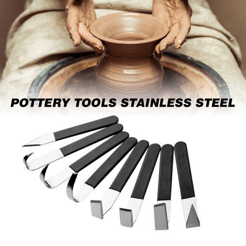8pcs Pottery Tools Stainless Steel Clay Sculpture Modeling Craft Trimming T