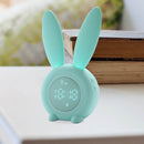 LED Smart Clock Cute Rabbit Alarm Bedside Sleep Night Light Wake Up (Green)