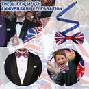 Jubilee Celebration Bow Tie Adjustable Union Jack Bow British Flag Tie Neck P9M9