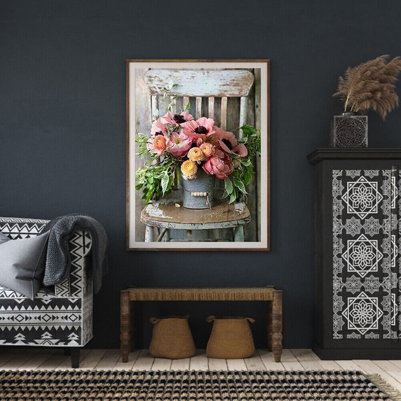 5D Flowers Vase Kit Full Square Drill Rhinestone DIY Diamond Painting Ornamen
