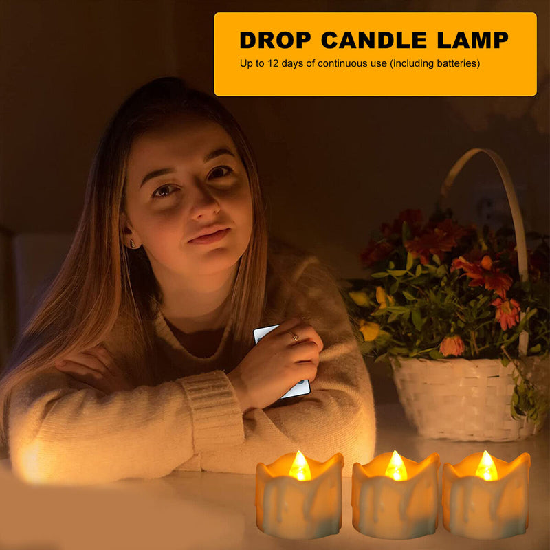 Flameless Candles - Flickering LED Tea Light with Timer for Seasonal & Festival