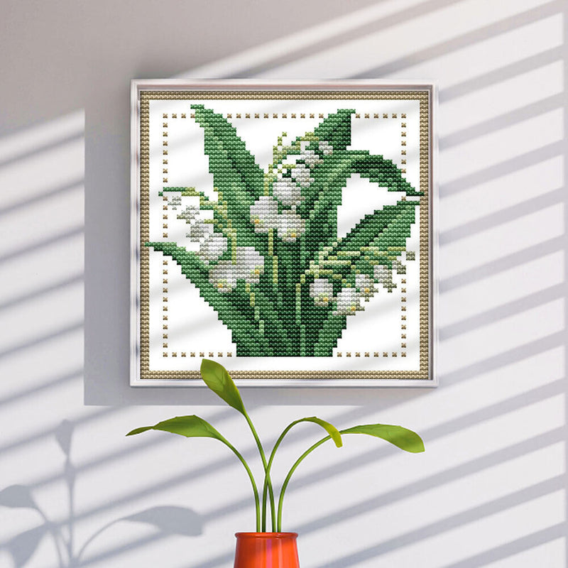Partial Cross Stitch 14CT Cotton Thread DIY Counted Embroidery Flower May Kitss
