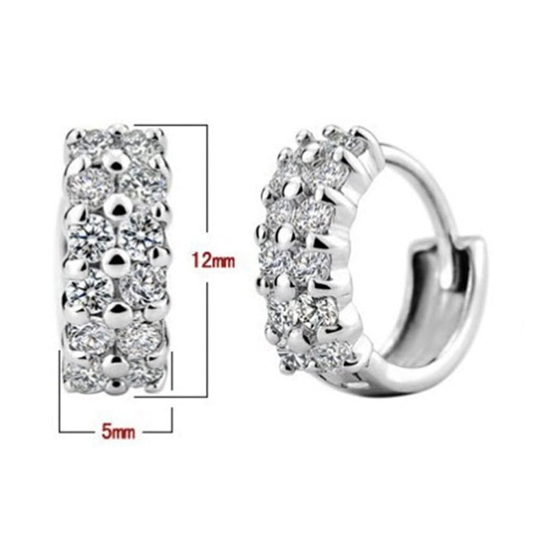 Zircon Ear Buckle Ear Piercing Double Rows Zircon Ear Stud Diamond Earrings