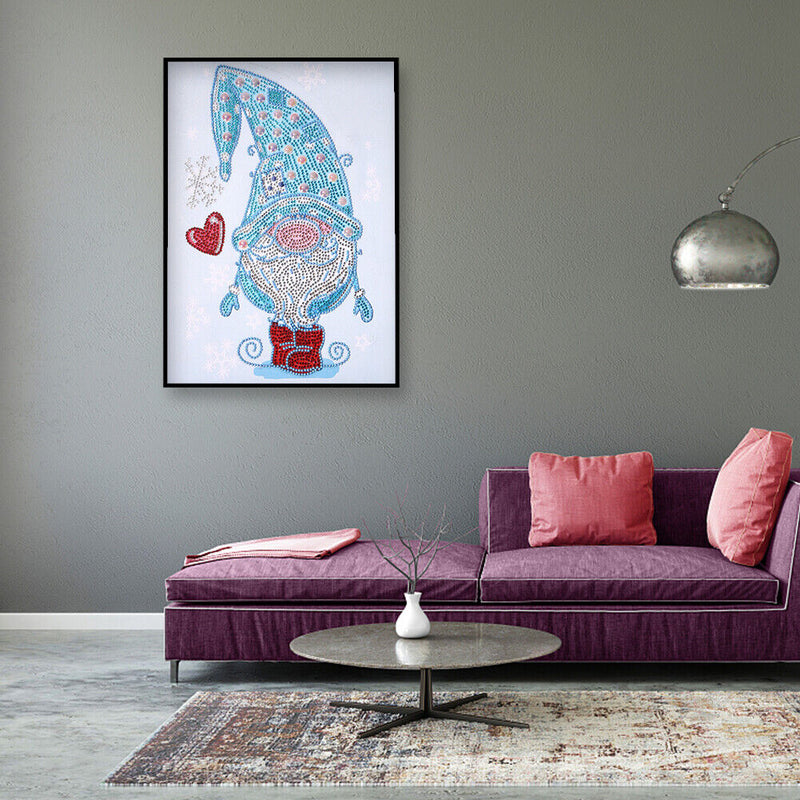 DIY Rhinestone Special Shaped Heart Gnome Kit 5D Diamond Painting (YX029)