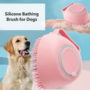 Dog Bath Brush Massage Gloves Silicone Comb Cat Shower Grooming (Pink)