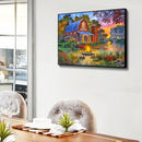 DIY Small Town Scenery Oil Paint by Numbers Coded Hand Painted Acrylic Drawin