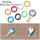 Elastic Silicone Topper Key Holder  Key Cap Covers  Keyring Rings  Key Case