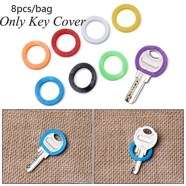 Elastic Silicone Topper Key Holder  Key Cap Covers  Keyring Rings  Key Case