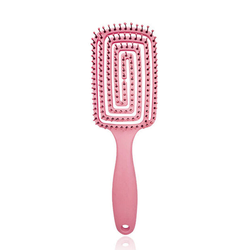 Massager Comb Wide Teeth Anti-static Salon Styling Smooth Hair Combs(Pink)