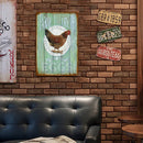 Chicken Tin Plate Retro Metal Sign Home Decor Wall Cafe Iron Painting Crafts