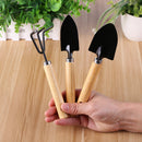 3 Piece Set Mini Garden Shovels and Claw Tool with Wooden Handles Newly