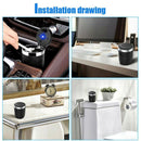 Black Car Ashtray Cup LED Indicator Smokeless Dual-Purpose Cigarette Holder#