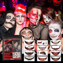 Halloween Big Mouth Tattoo Stickers Waterproof 12 Piece for Arm Face Hand Neck