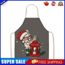 Kitchen Linen Apron Dog Carry Christmas Lantern Painted Cooking Pinafore