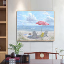 Frameless Oil Paint By Numbers Beach Scenery DIY Canvas Picture Craft Kit