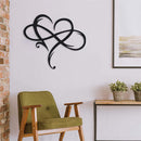 Metal Infinity Heart Art Love Wall Sign Decor for Living Room Home (Black) Newly