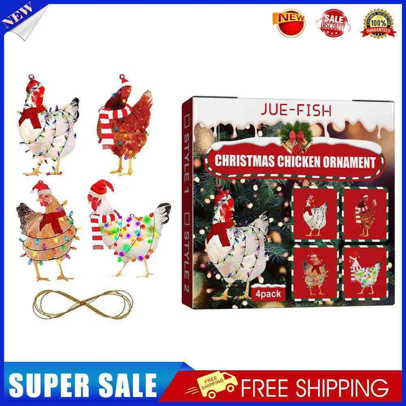 4pcs Hanging Pendants Holiday Decorations Xmas Tree Pendants Christmas Orna