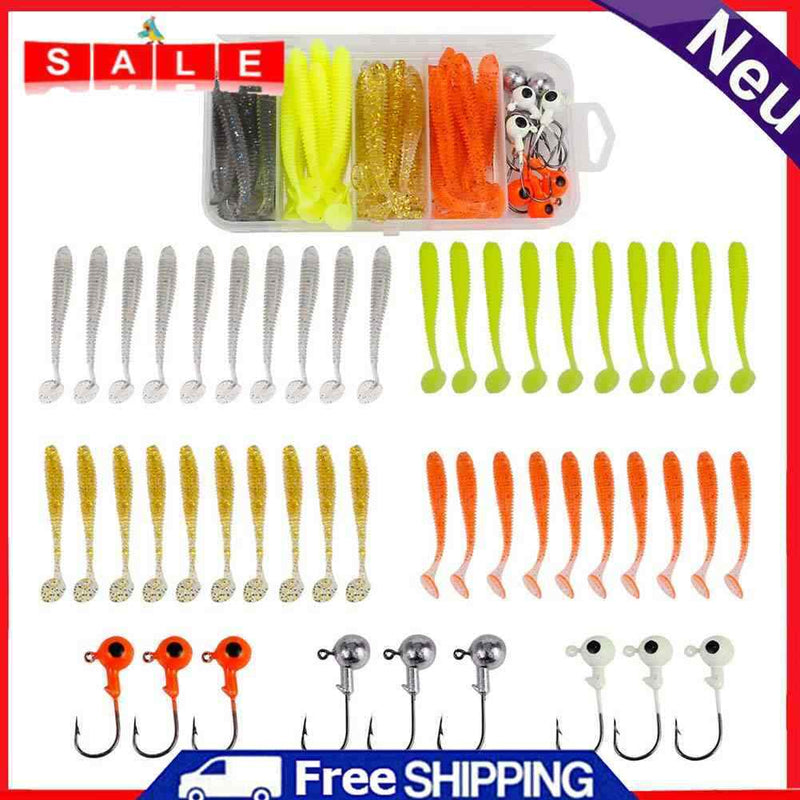 49pcs ABS Jigs Lead Barbed Hook Fishing Lures Set Wobblers Crankbait Bionic Bait