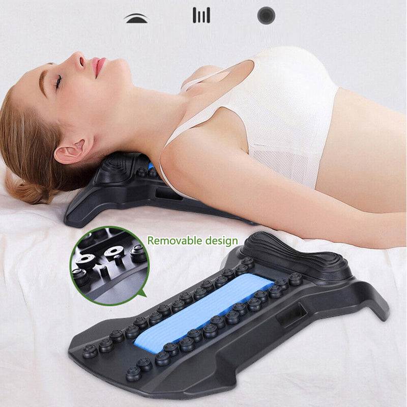 #A Back Massager Stretcher Pain Relief Lumbar Cervical Spine Brace Relaxation To