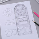 Multifunction Rotating Geometric Ruler Drawing Template Art Design Construction