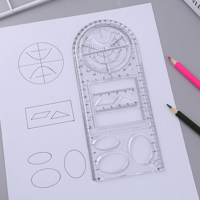 Multifunction Rotating Geometric Ruler Drawing Template Art Design Construction