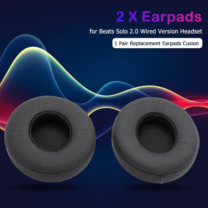 1 Pair Replacement Earpads Cusion for Beats Solo 2.0 Wired Headset (Black)