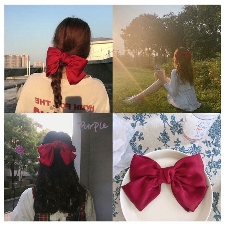 Women Girls Big Bow Hairpin Floral Hair Accessories Barrettes Bow Hair Clips