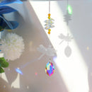 Crystal Wind Chimes Chandelier Rainbow Dragonfly Beads Hanging Decor (3) Newly