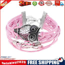 Women Stainless Steel Heart-Shaped Handmade Woven Fashion Bracelet(Pink)