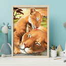 Lion Cub and Mother Diamond Painting Kits Full Round Drill Wall Decor Art C