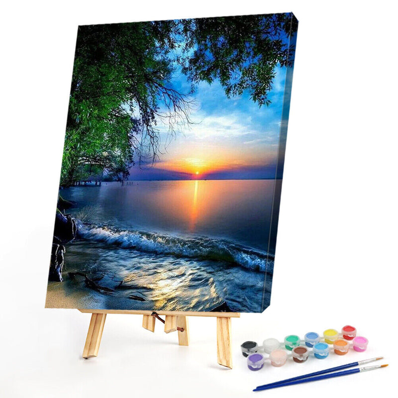 Sunrise Frameless Oil Paint by Numbers Kit DIY Handpainted Artistic Picture