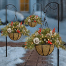 Christmas Basket Pendant Pinecone LED Lights Wreath Pendant for Door Tree Window