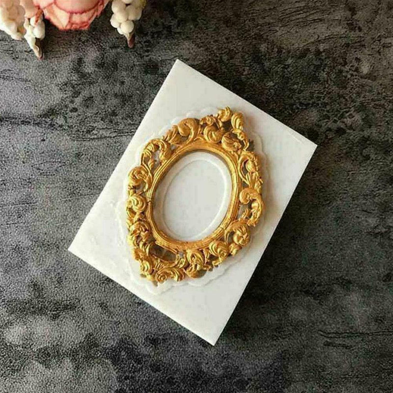 Lace Photo Frame Silicone Mold DIY Fondant Chocolate Cake S2U8 Tool Baking L1R8