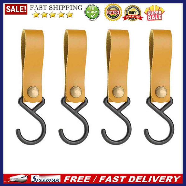 Portable Outdoor Camping Leather Hooks Strap Keychain Durable Hanger Shelf Ho