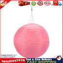 8 inch LED Round Solar Lantern Waterproof Pendant for Garden Decor (Pink) Newly