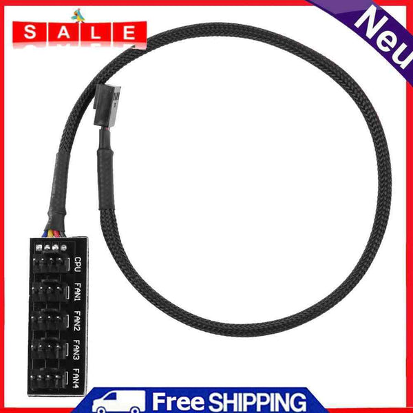 Host Fall PC Cooler Cooling Fan Power Cable 1 Female with 5 Male 4Pin Buc