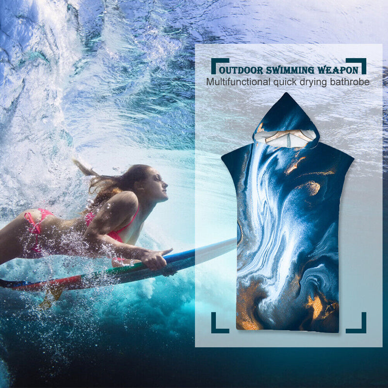Hooded Cloak Beach Towel Printed Swimming Bath Towel Microfiber Bathing Bathr