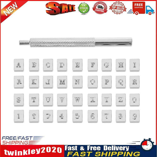 36pcs Steel Punch Alphabet Letter Number Stamper Set Leather Tool (3.5mm) Newly