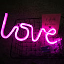 LED Love Neon Sign Light Romantic Wedding Party Valentine Lamp Decor (Pink)